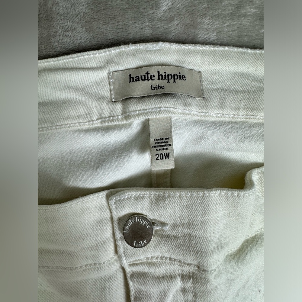 Haute Hippie‎ Tribe Jeans Size 20W Mid-Rise Raw Hem Skinny Natural - Picture 3 of 11